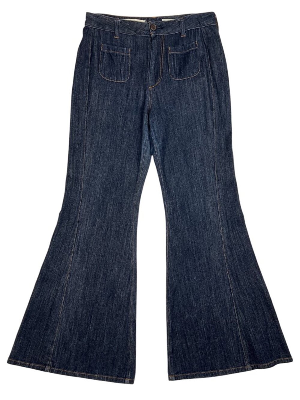 Anthropologie Pilcro Flare High Rise Jean 28 Blue Dark Wash Full Length